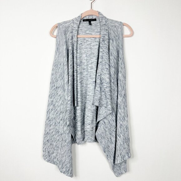 2/$30 WHBM Asymmetrical Hem Open Front Draped Cardigan Heather Gray XS #A0413 - Picture 3 of 8